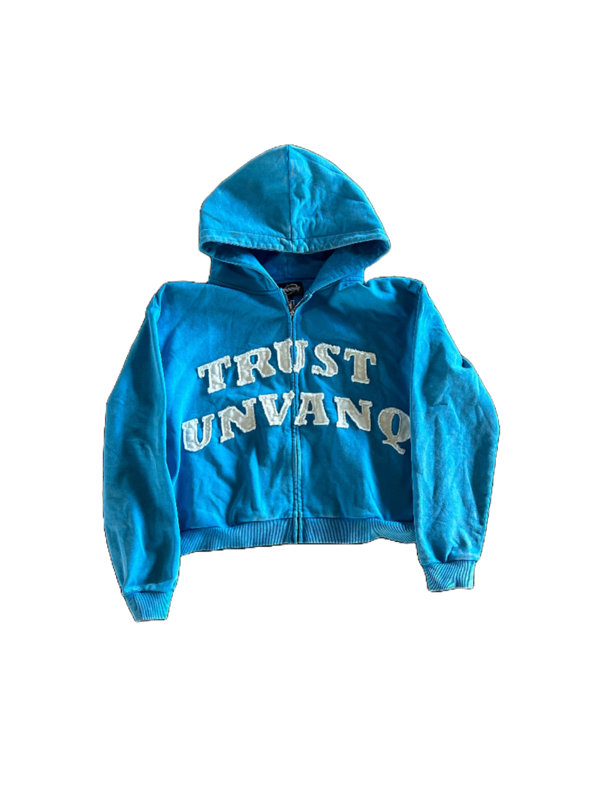 Blue "Trust Unvanq" Zip-Up